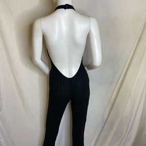 Backless Mock Neck Jumpsuit